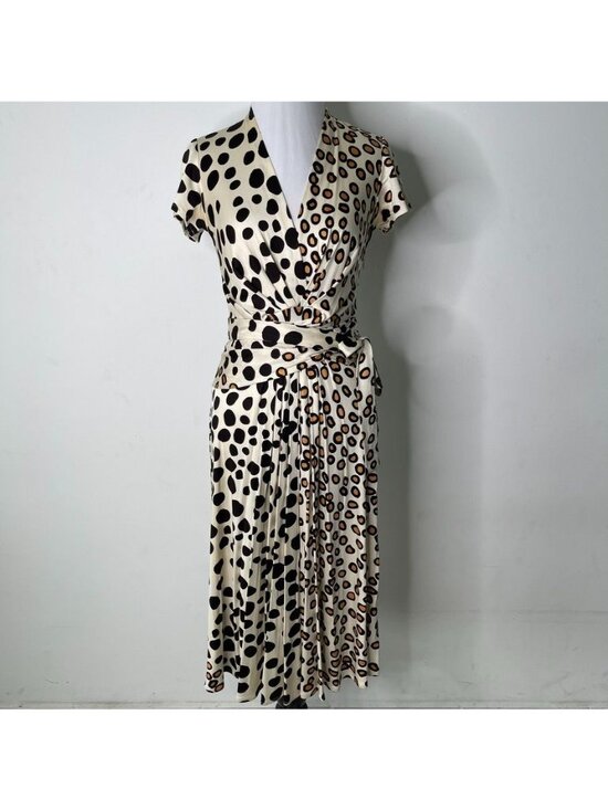 Issa London Dresses & Skirts - Issa London Silk Jersey Mixed Animal Print Wrap Midi Dress Women's US 6